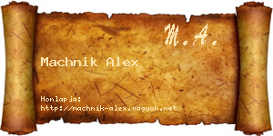 Machnik Alex névjegykártya